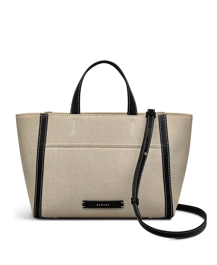 

Большая сумка-мешок на молнии из холста Oak Street Radley London, коричневый/бежевый