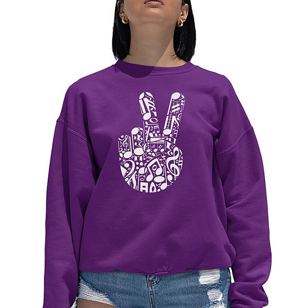 

Свитшот с принтом Peace finger notes для женщин La Pop Art, Purple, Фиолетовый, Свитшот с принтом Peace finger notes для женщин La Pop Art, Purple