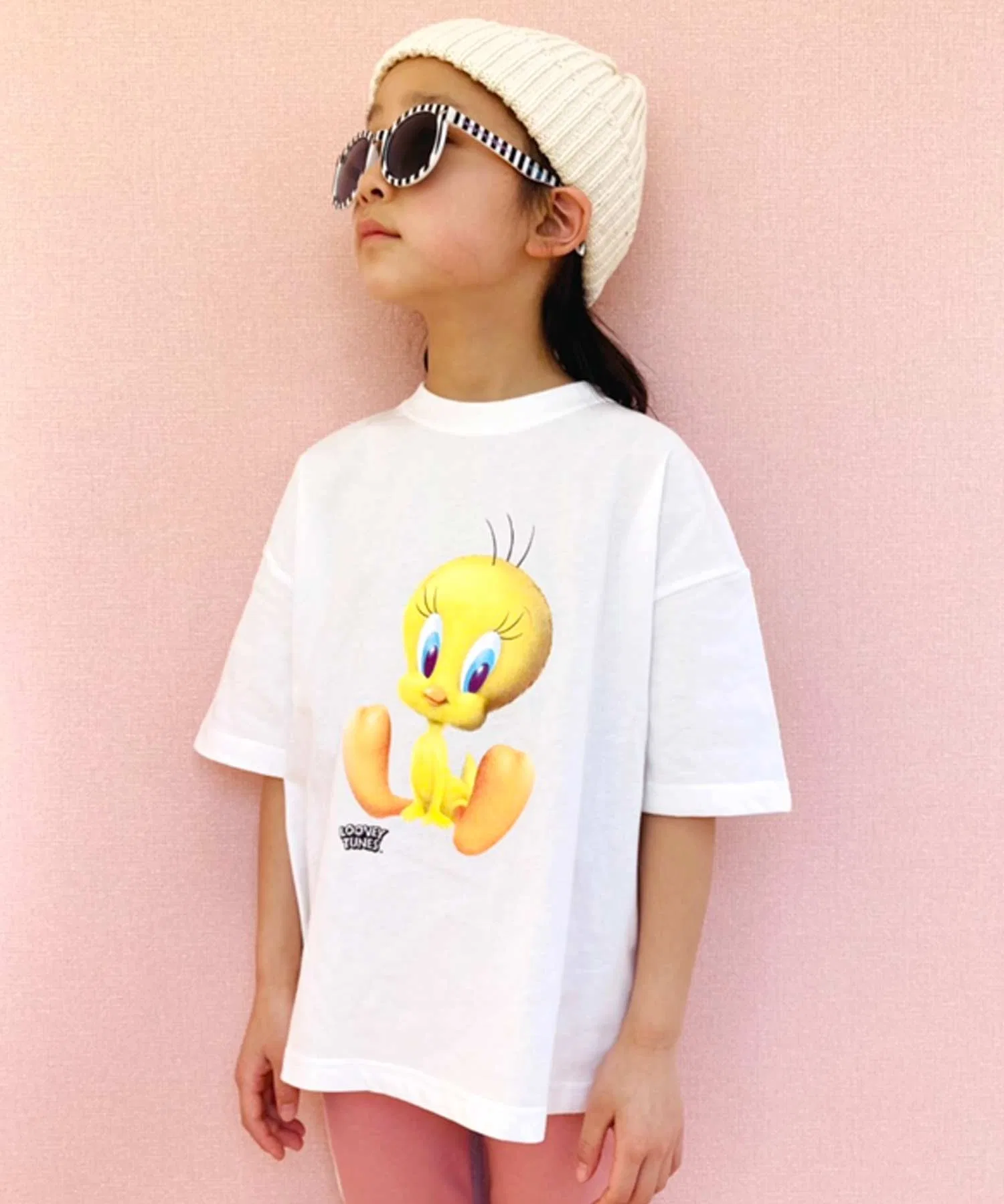 Детская футболка Looney Tunes с принтом Твити, серая меланж THE CASUAL — фото 3