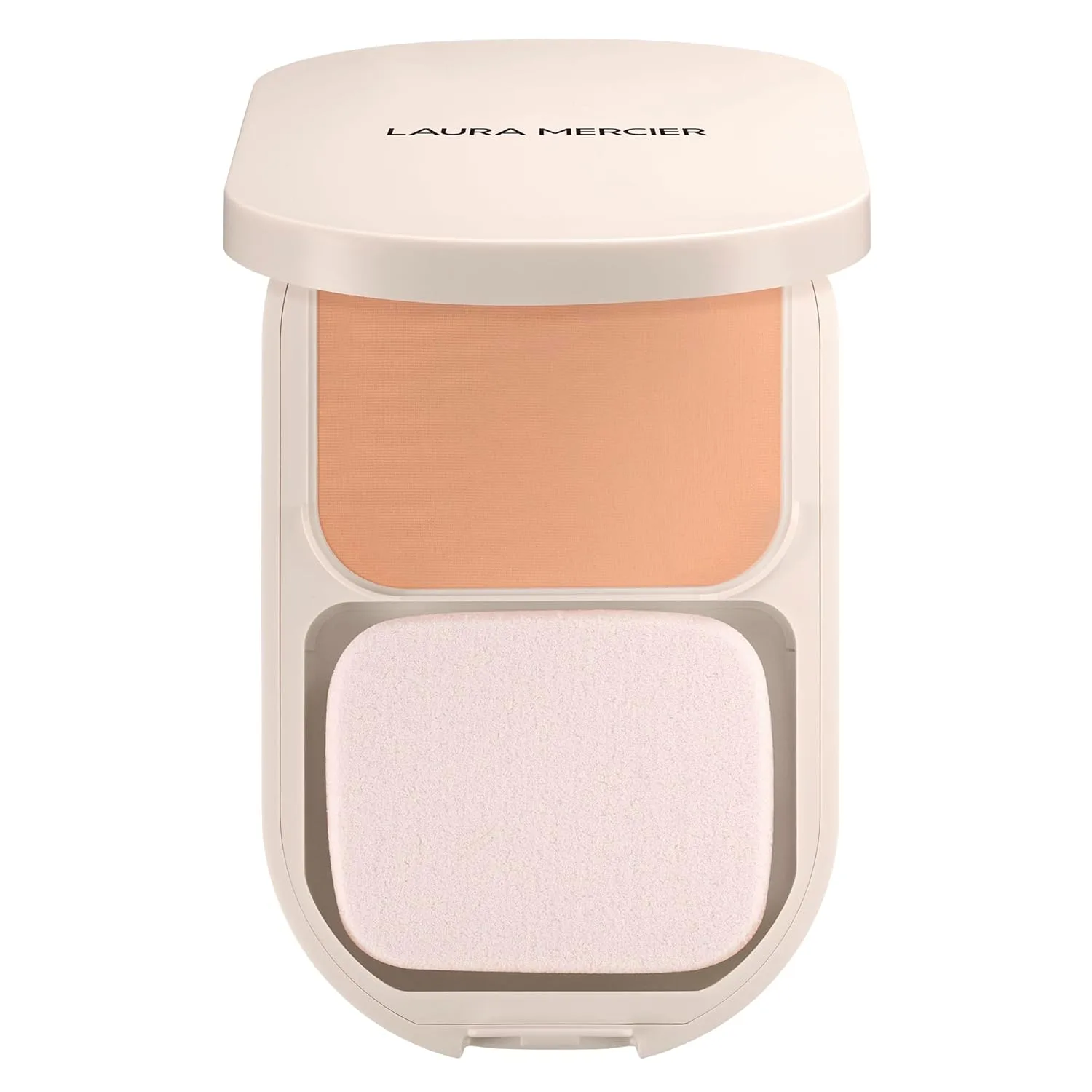 Laura Mercier Real Flawless Feather Matte Powder Foundation, полупрозрачное и среднее покрытие, 16 часов стойкости, контроль увлажнения и блеска, компактная пудра, с гиалуроновой кислотой, 2N Affogato - Light with neutral undertones