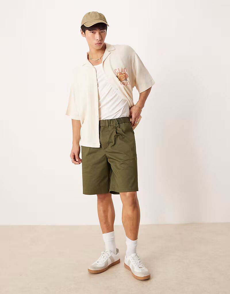 

ASOS DESIGN джинсовые шорты прямого кроя в светло-зелёном цвете