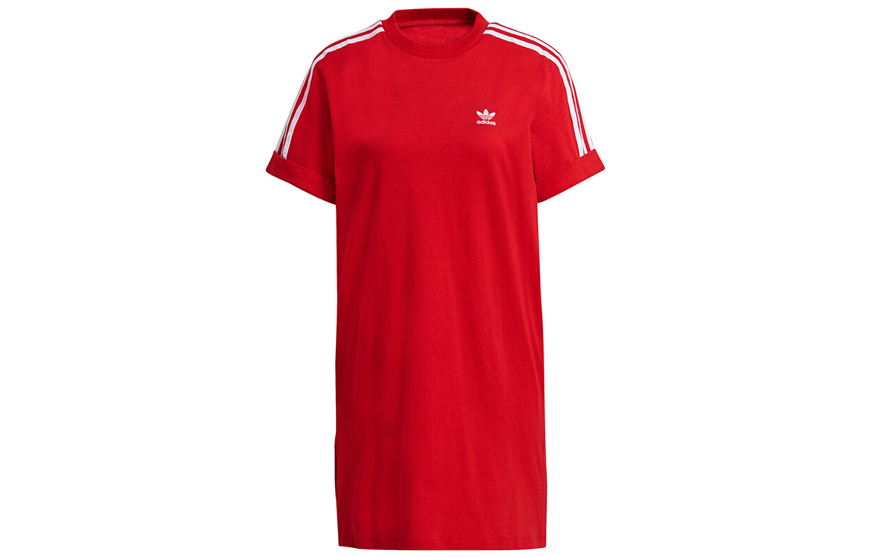 

Платье с короткими рукавами женское алое Adidas Originals