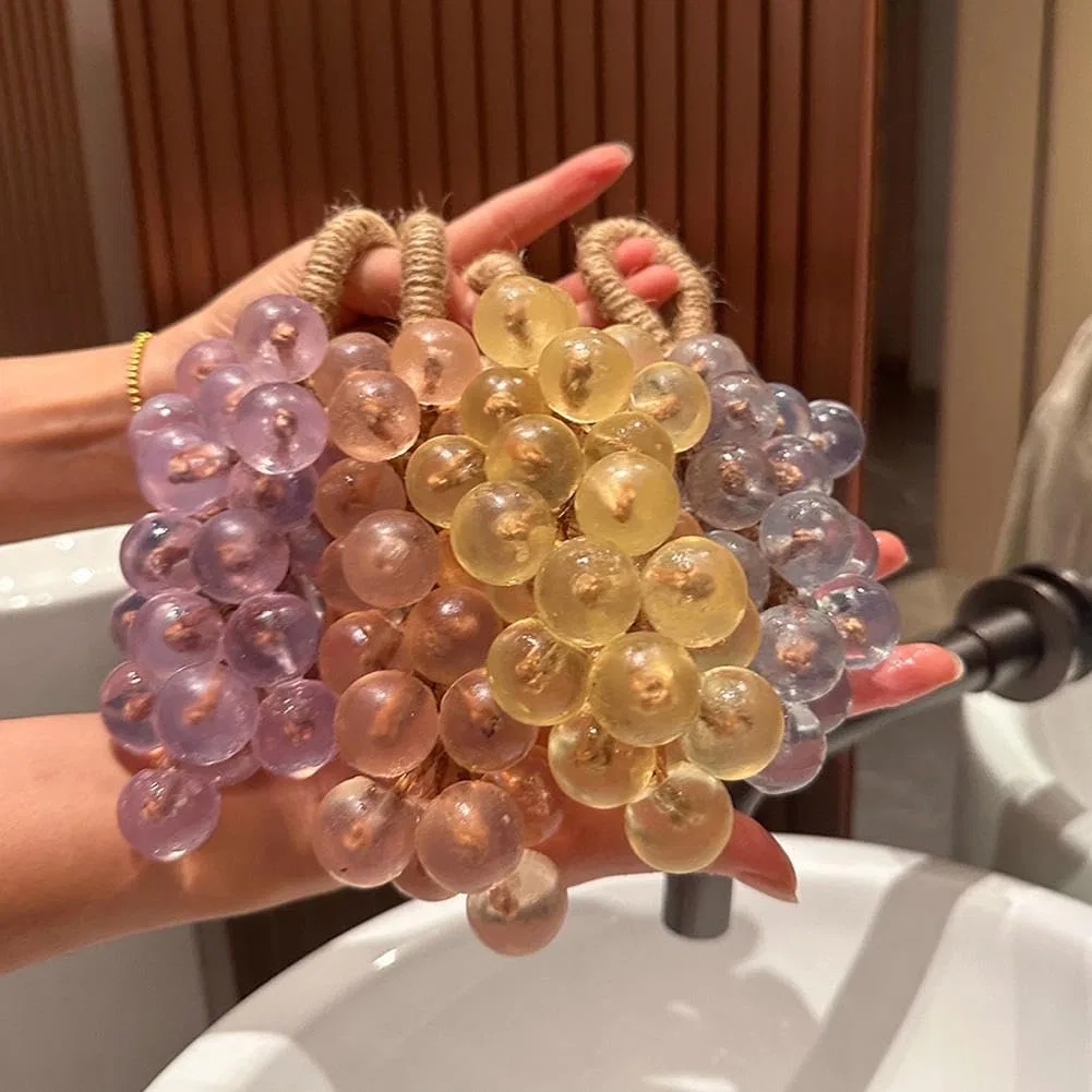 Мыло ручной работы в форме винограда, прозрачное, аромат винограда, бренд Generic, желтое — фото 3