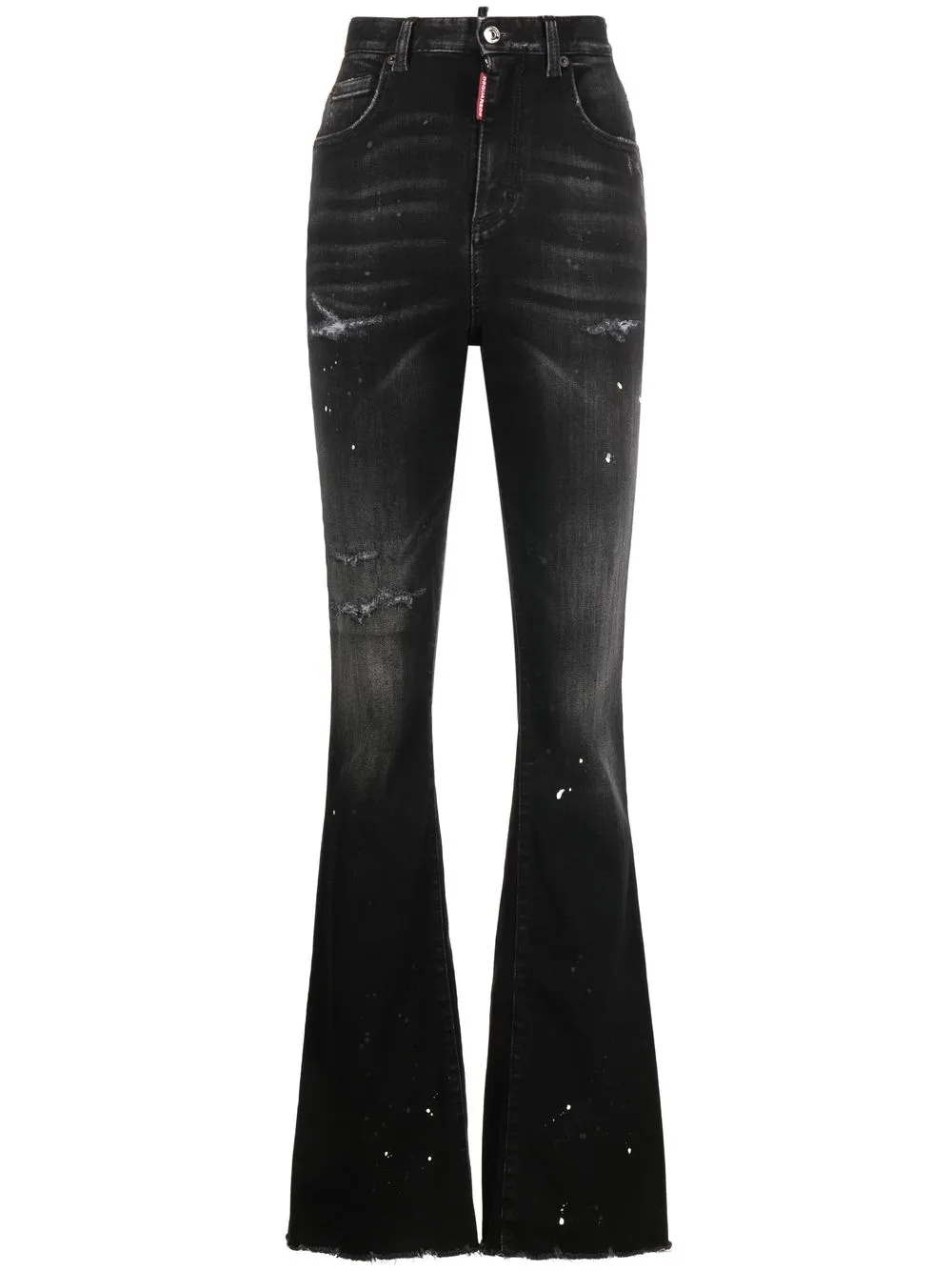 

Расклешенные джинсы с эффектом потертости DSQUARED2, черный