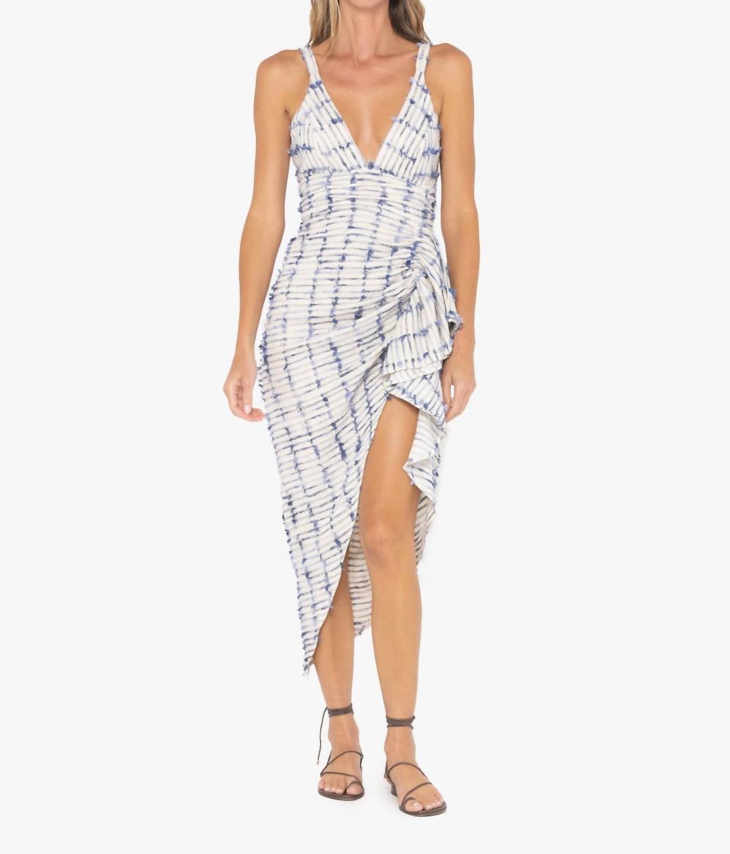 

Платье миди Sasha в голубом цвете овсянка JBQ