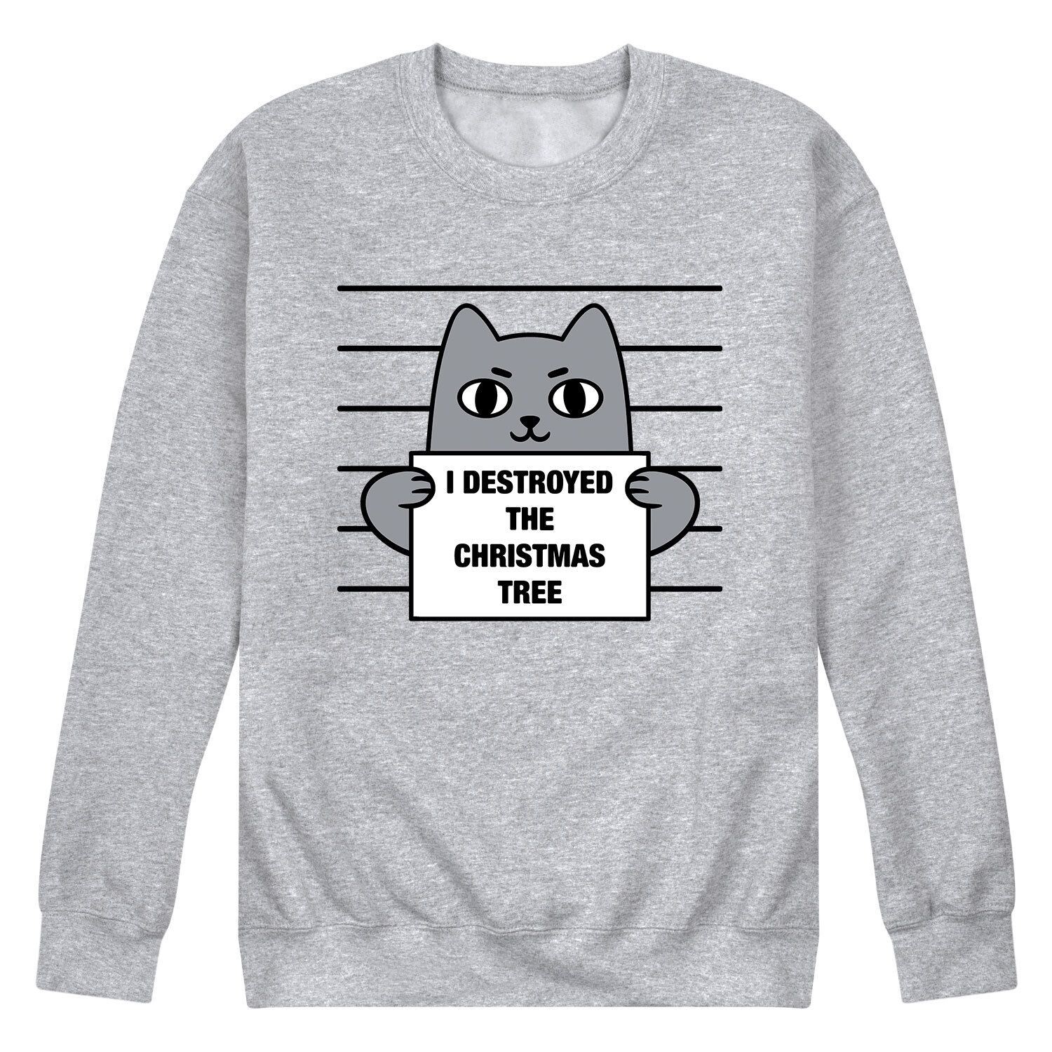 

Мужской свитшот Destroyed Christmas Tree Cat Cat Licensed Character