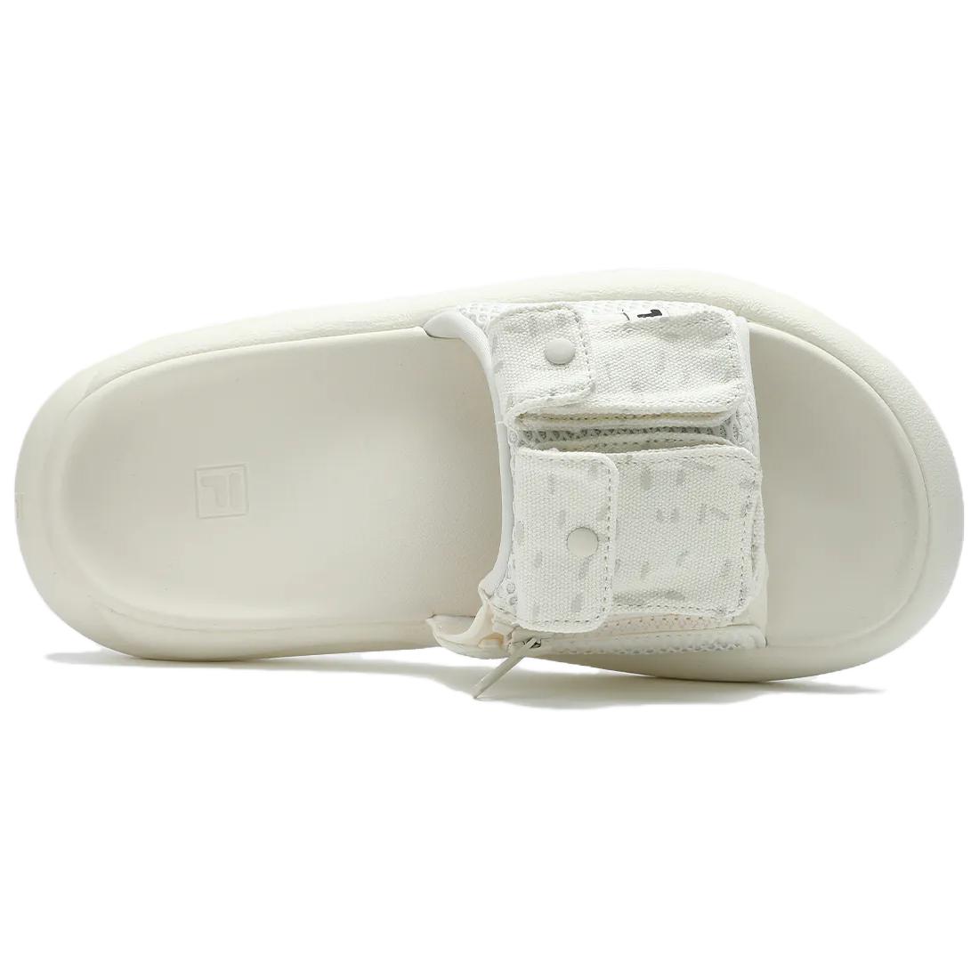 ZIP UP Слайдеры Женские Белый Черный FILA FUSION, Tofu White/Galloping Horse Black — фото 4
