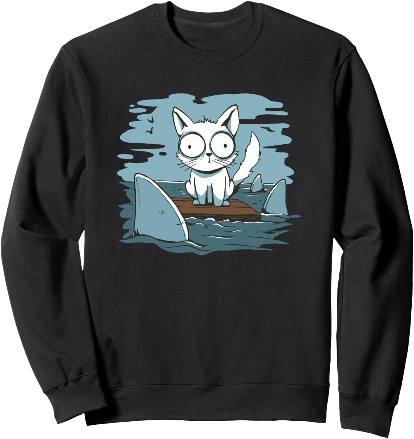 

Забавная толстовка с изображением кота и акулы в стиле комиксов для мужчин, женщин и детей Delfin Wal, Wale Geschenke, Lustige Spruche, черный