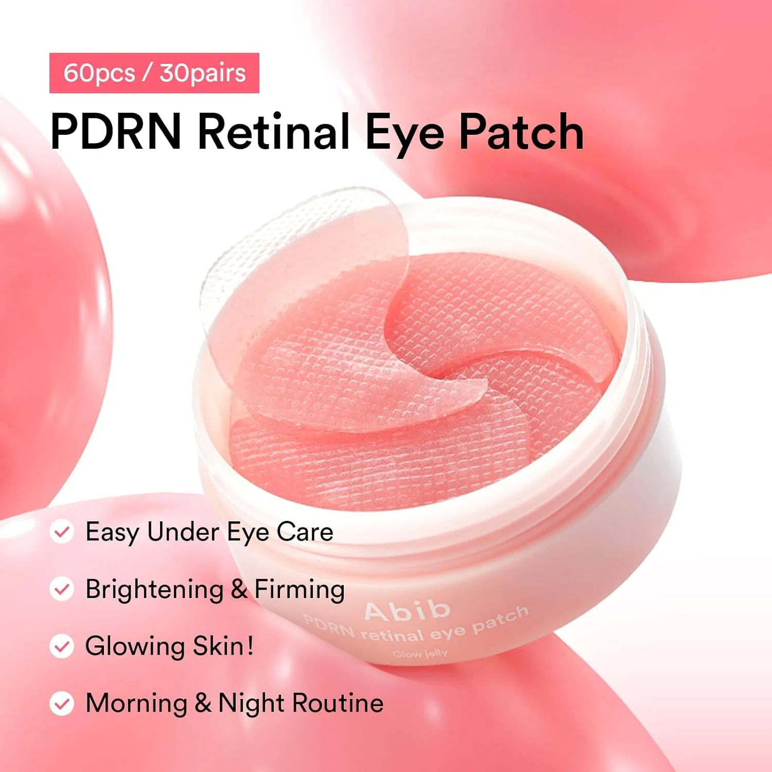 Корейские патчи для глаз «Pdrn Retinal Eye Patch Glow Jelly» от Abib Abib, Pdrn — фото 3