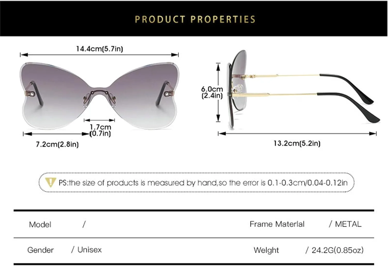 

Willochra Модные солнцезащитные очки-бабочки для женщин в стиле Y2K, милые женские солнцезащитные очки без оправы конфетных цветов для вечеринок, 2pcs-green Pink&pink
