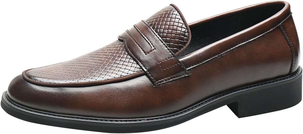 

Мужские лоферы Santimon, повседневные туфли без шнурков для прогулок, свадьбы, выпускного, формальные лоферы с пенни, кожаные мокасины под смокинг для мужчин, Coffee