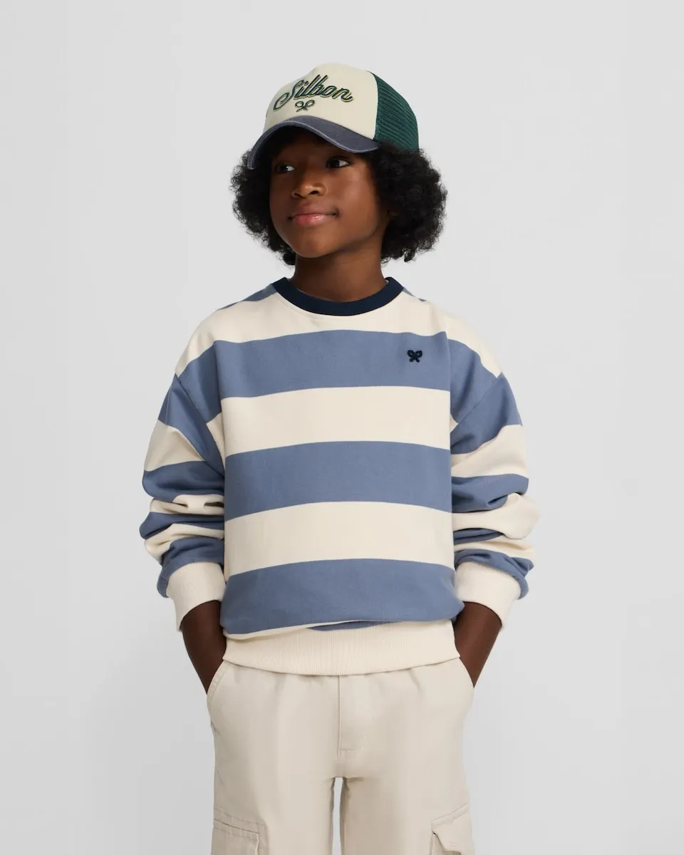 

Детская толстовка с широкими полосками Silbon, синий