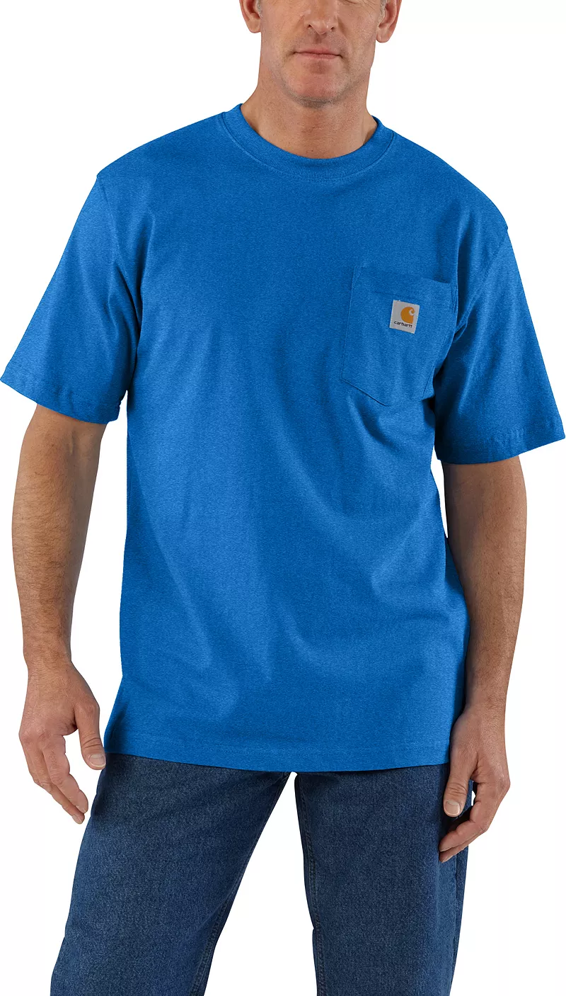 

Мужская футболка с карманом Carhartt K87, цвет Beacon Blue Heather