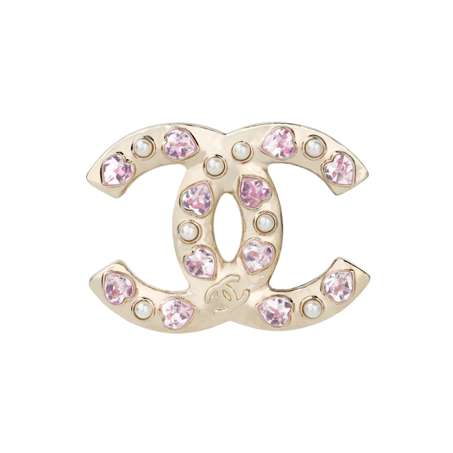 

CHANEL Брошь Double C для женщин, золото