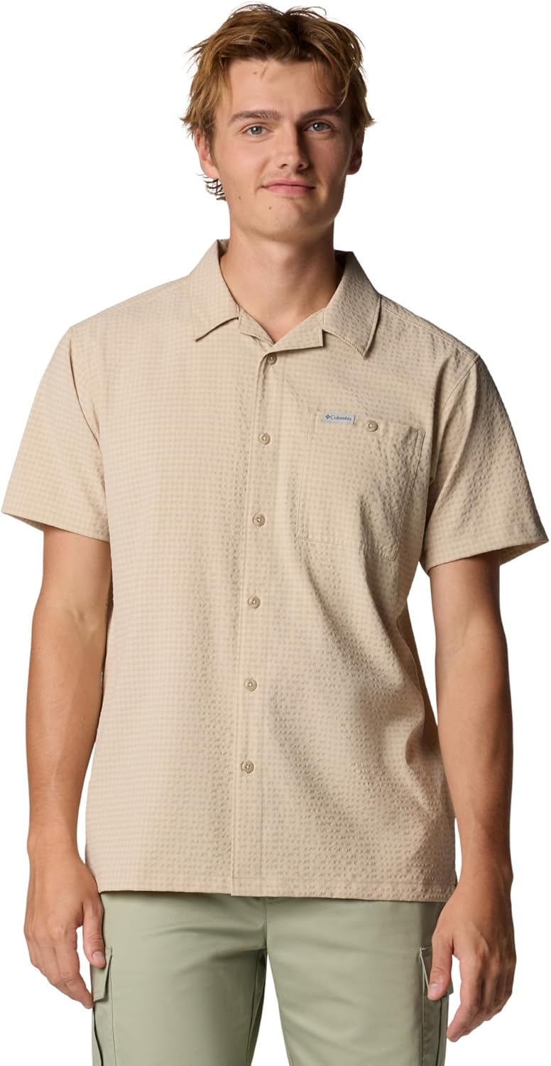 

Рубашка Columbia Mens Utilizer с коротким рукавом для кемпинга, Ancient Fossil