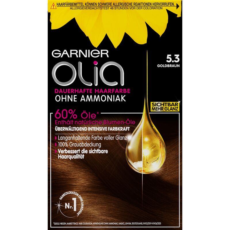 

Стойкая краска для волос Окрашивание 5.3 Золотисто-русый Garnier, 1 шт.