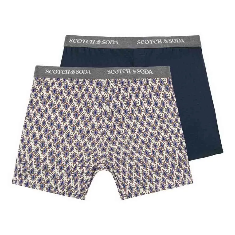 

Трусы-боксеры Scotch & Soda SSFA24M272030 2 units, белый/синий