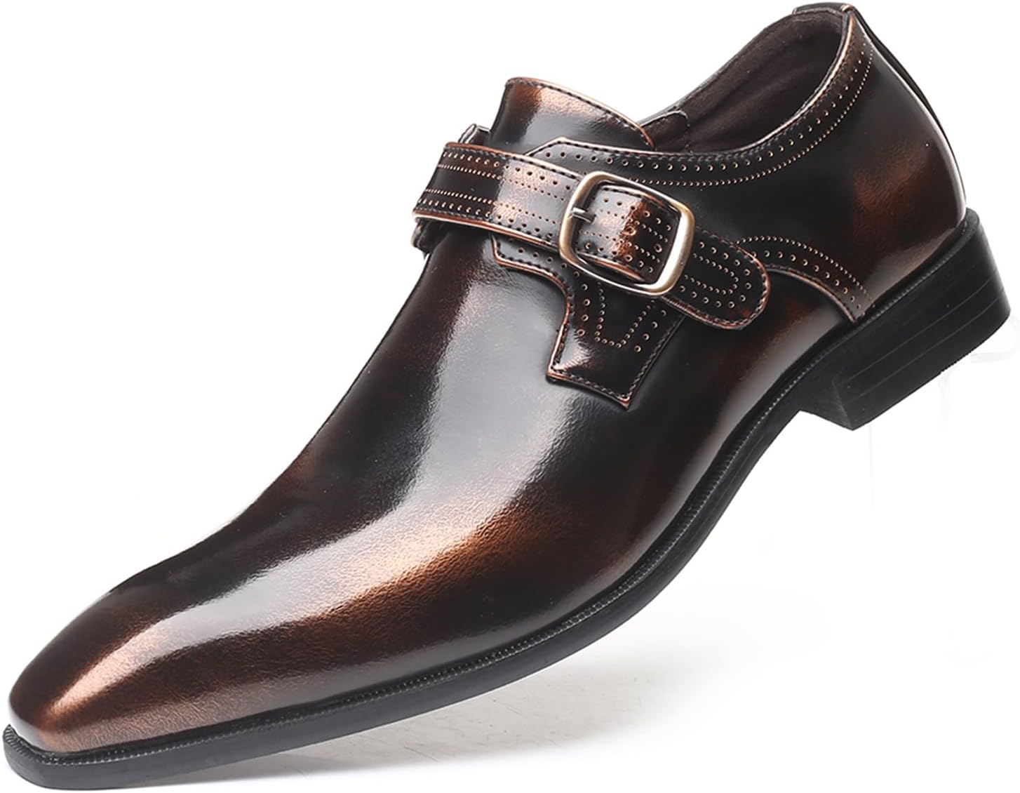 

Мужские классические кожаные туфли оксфорды с шнуровкой, заостренным носком, современные формальные туфли для мужчин Abborora, Bronze