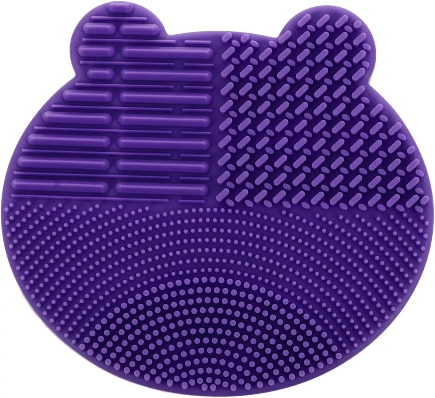 Салфетка для чистки кистей 2 в 1 WOONEKY силиконовая фиолетовая 11x10 см