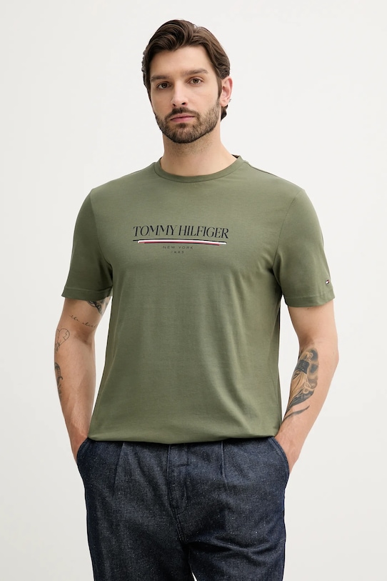 

Хлопковая футболка Tommy Hilfiger, зеленый