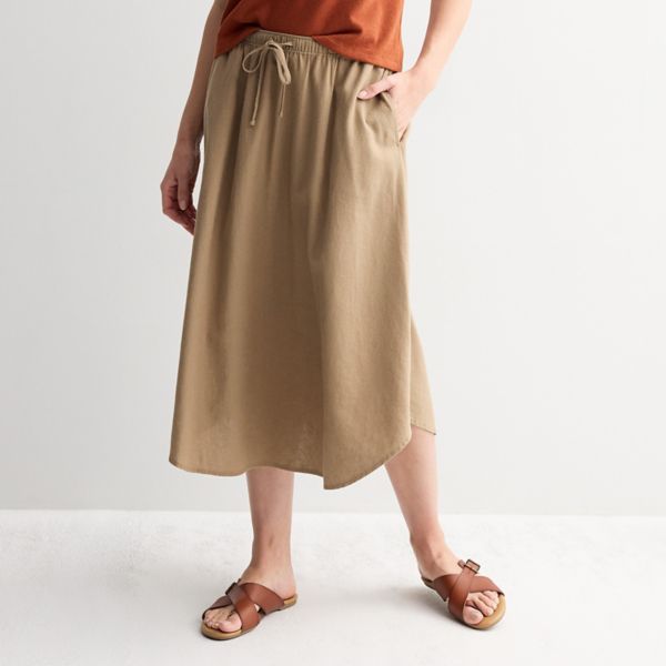 

Женская струящаяся юбка миди Sonoma Goods For Life, цвет ekon beige
