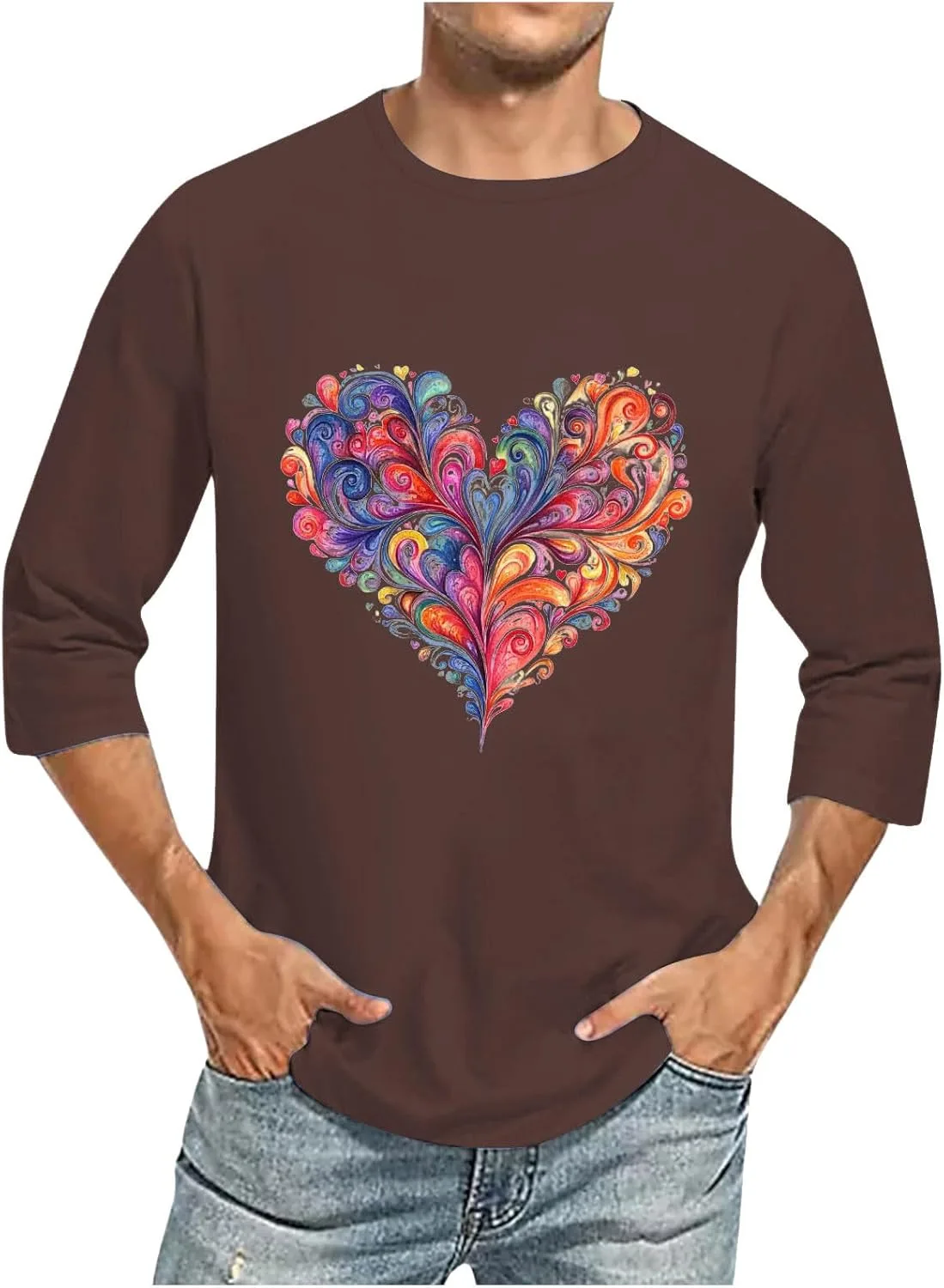

Футболка мужская с принтом "Love Heart" Zeiyignr