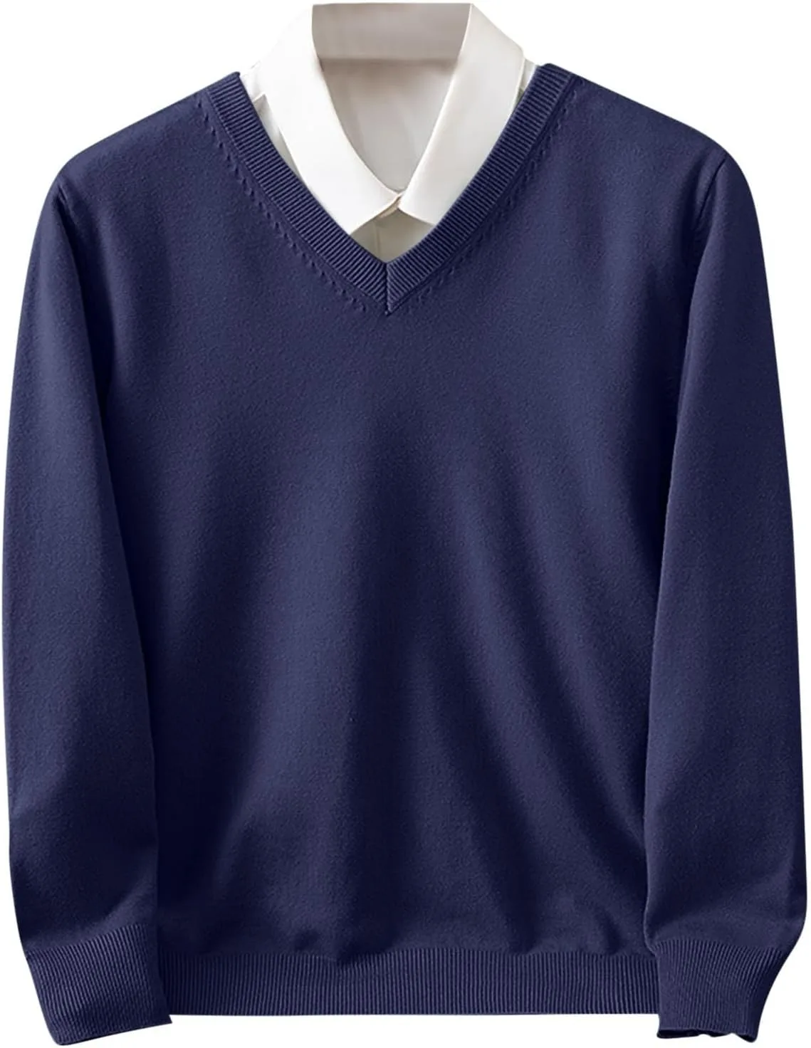 

Мужской свитер V-образным вырезом Slim Fit легкий