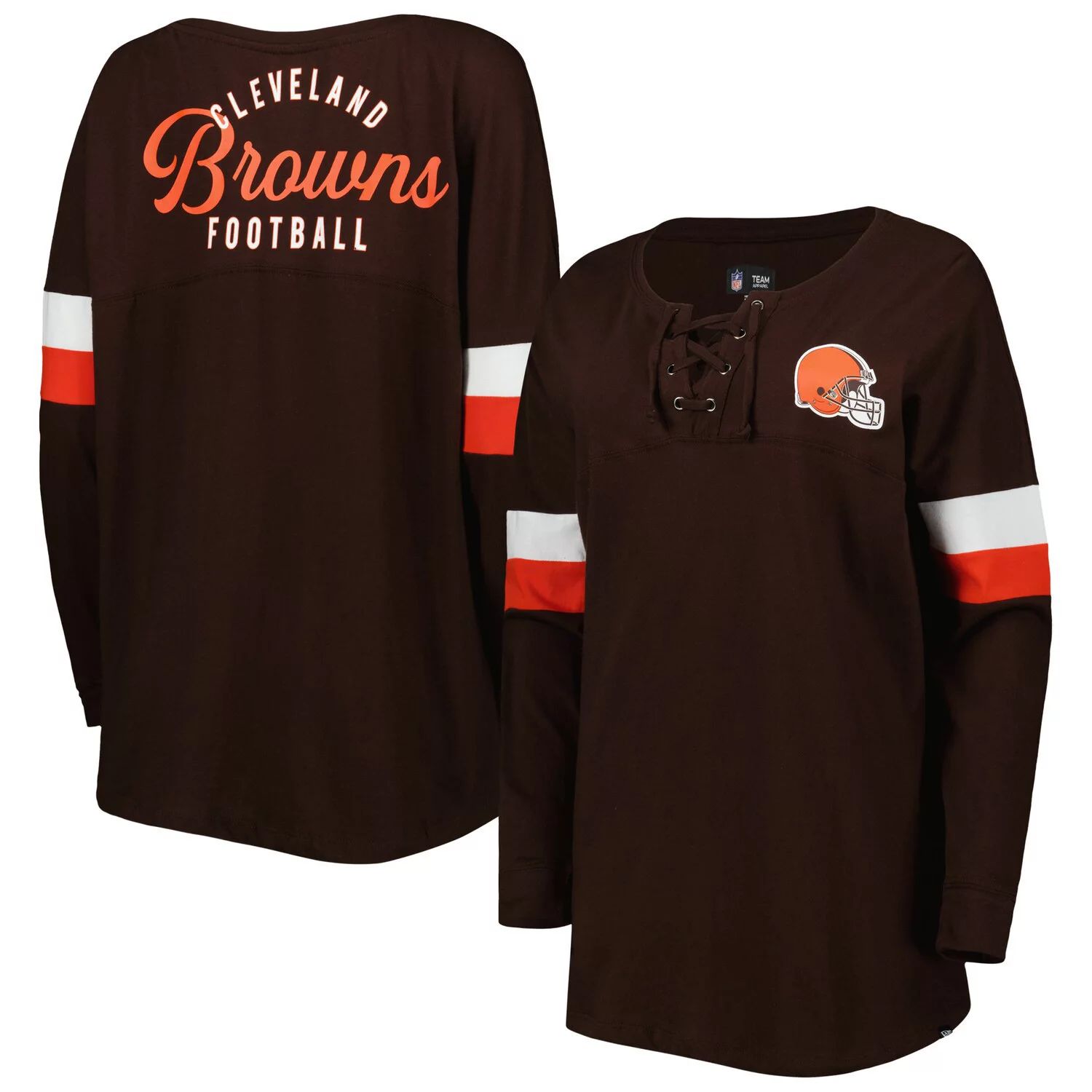 

Женская коричневая футболка New Era Cleveland Browns Athletic Varsity со шнуровкой и длинными рукавами New Era, Коричневый, Женская коричневая футболка New Era Cleveland Browns Athletic Varsity со шнуровкой и длинными рукавами New Era