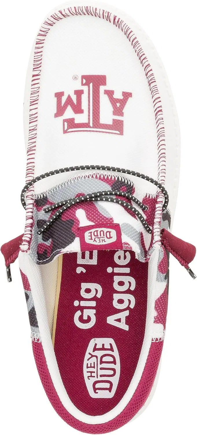 Мужские слипоны Hey Dude Wally, удобные и легкие, 2-White Maroon — фото 2