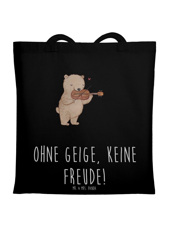 

Сумка Mr. & Mrs. Panda Tragetasche Geige Freude mit Spruch, черный
