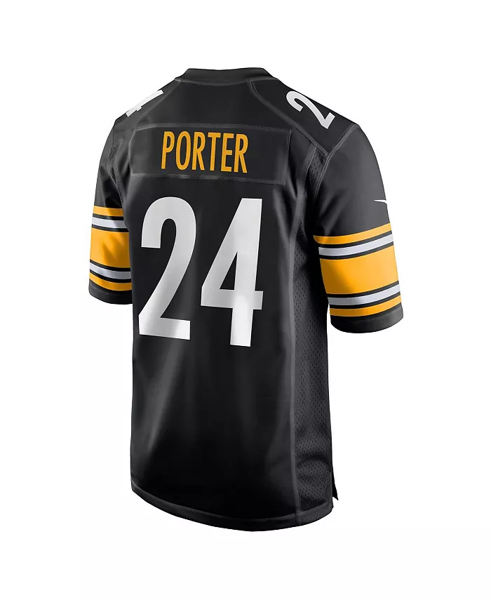 Мужская игровая футболка Joey Porter Jr. черная Pittsburgh Steelers, выбор драфта НФЛ 2023 Nike — фото 3