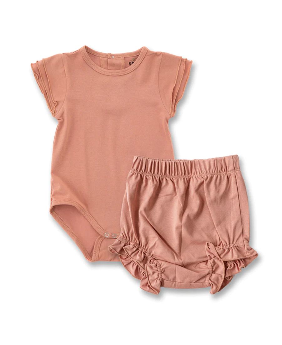 

Комплект из двух предметов для девочек: боди и трусики Earth Baby Outfitters, Rose pink