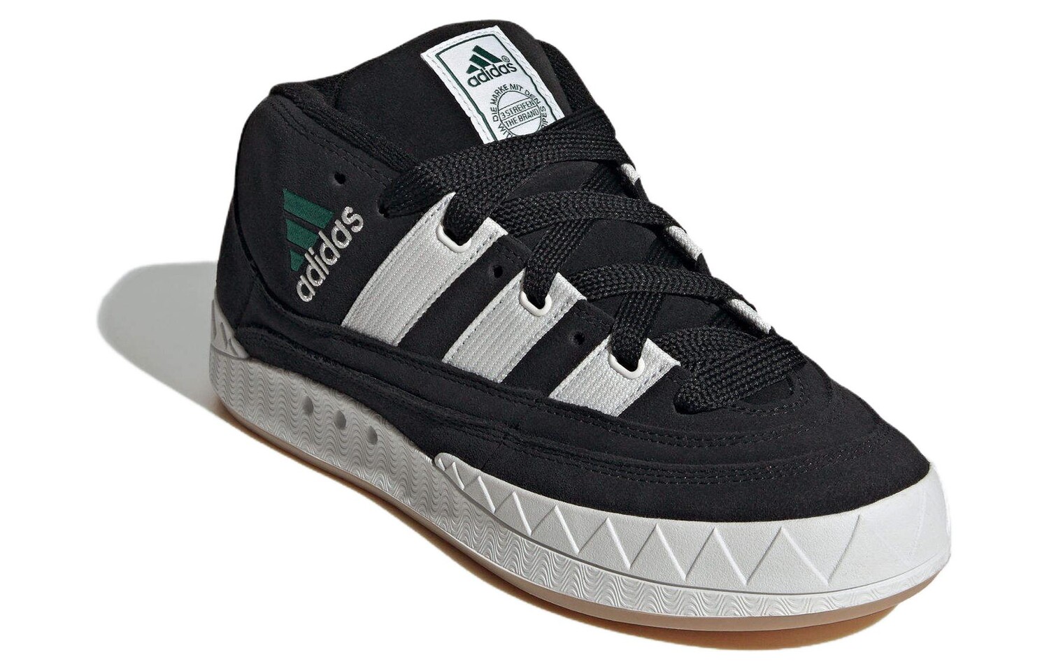 Мужские кроссовки для скейтбординга adidas originals Adimatic, Черный/Зеленый — фото 3