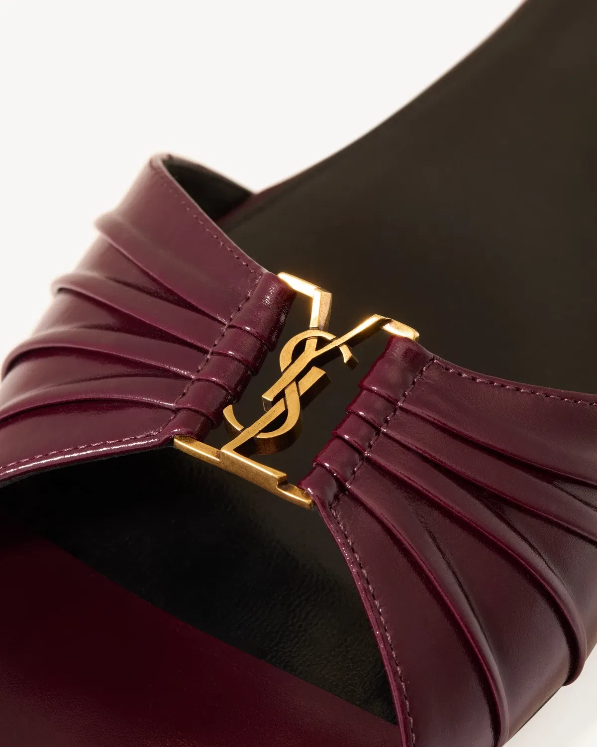 Сандалии BABYLONE из гладкой кожи SAINT LAURENT, бордовый — фото 4