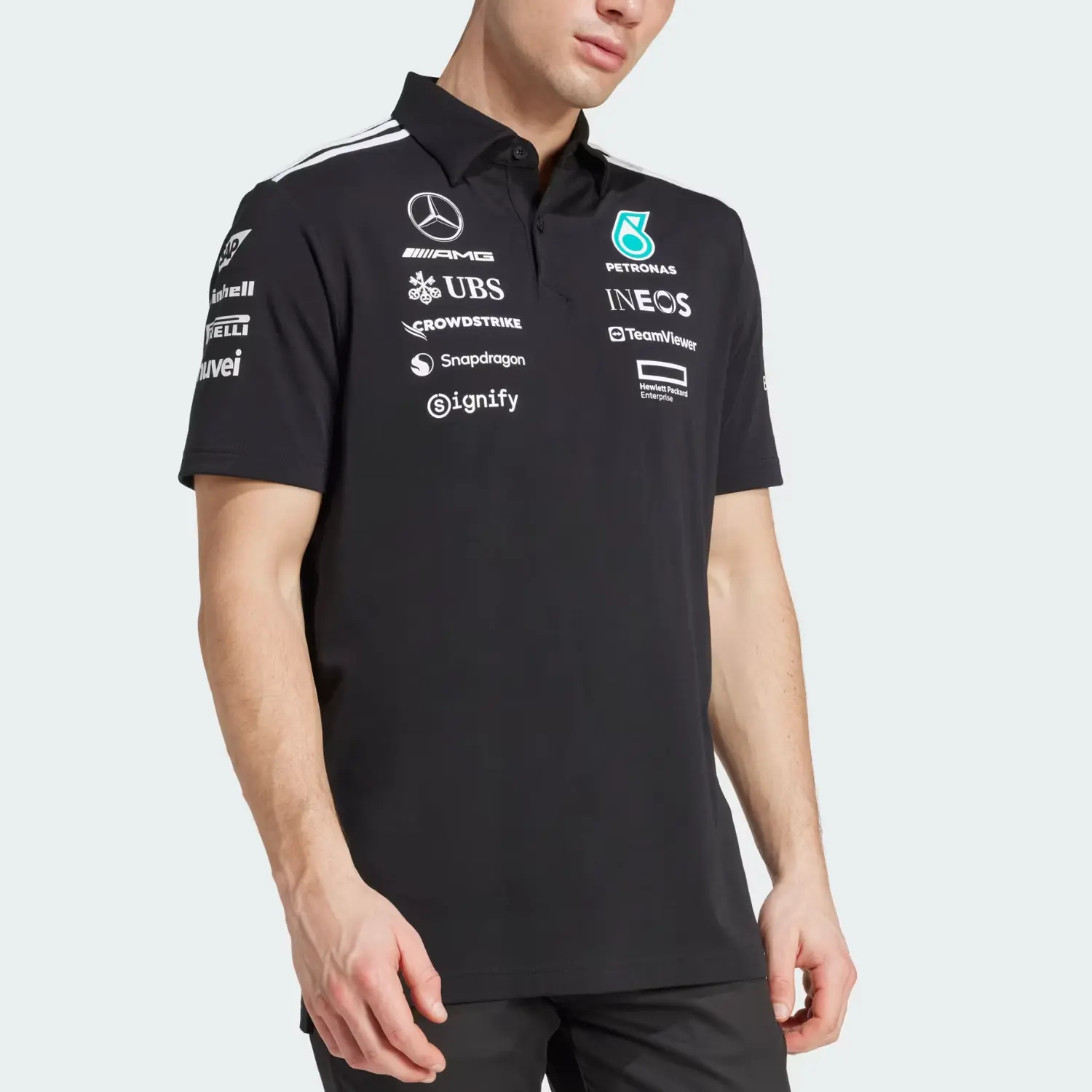 Футболка Mercedes Amg Petronas Formula One Team Adidas, черно-белый — фото 4