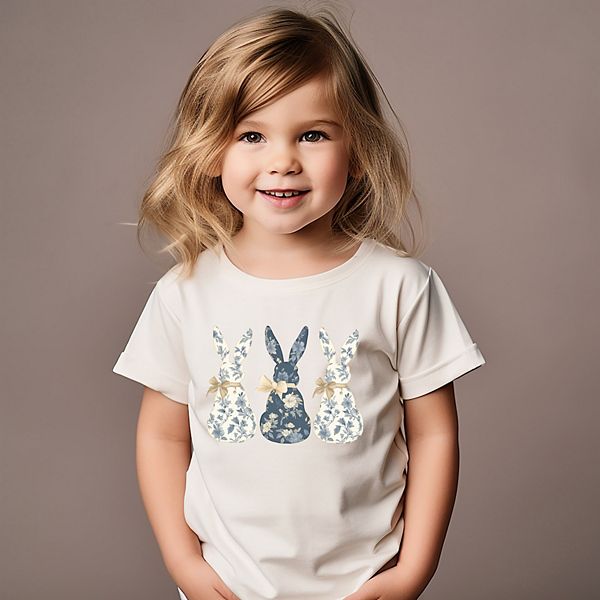 Футболка с принтом Three blue willow bunnies для малышей The Juniper Shop, Mauve — фото 3