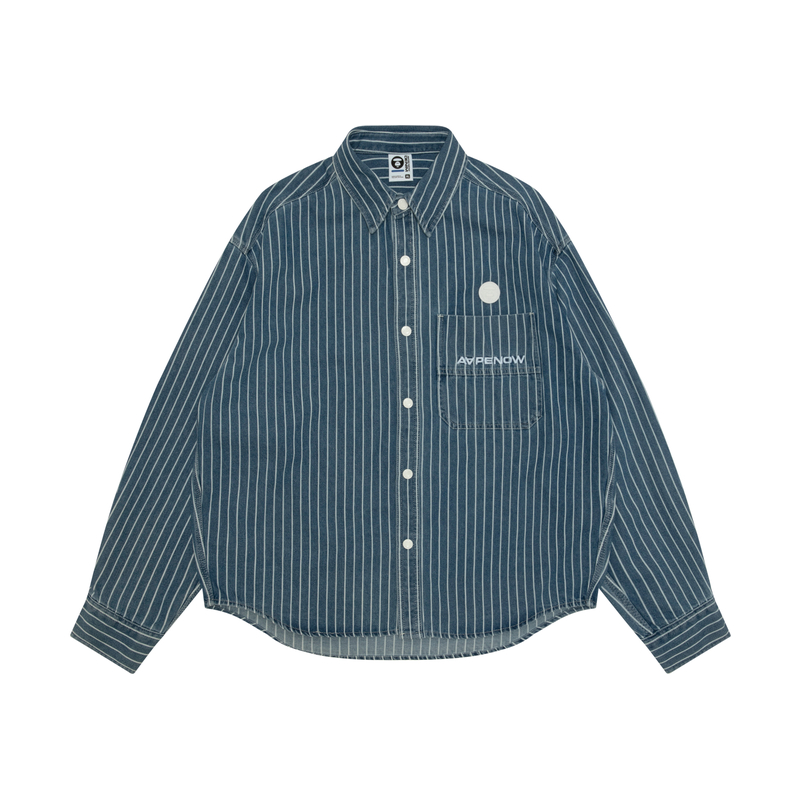 

Aape Рубашка мужская Blue BLA Lapel Moderate Denim