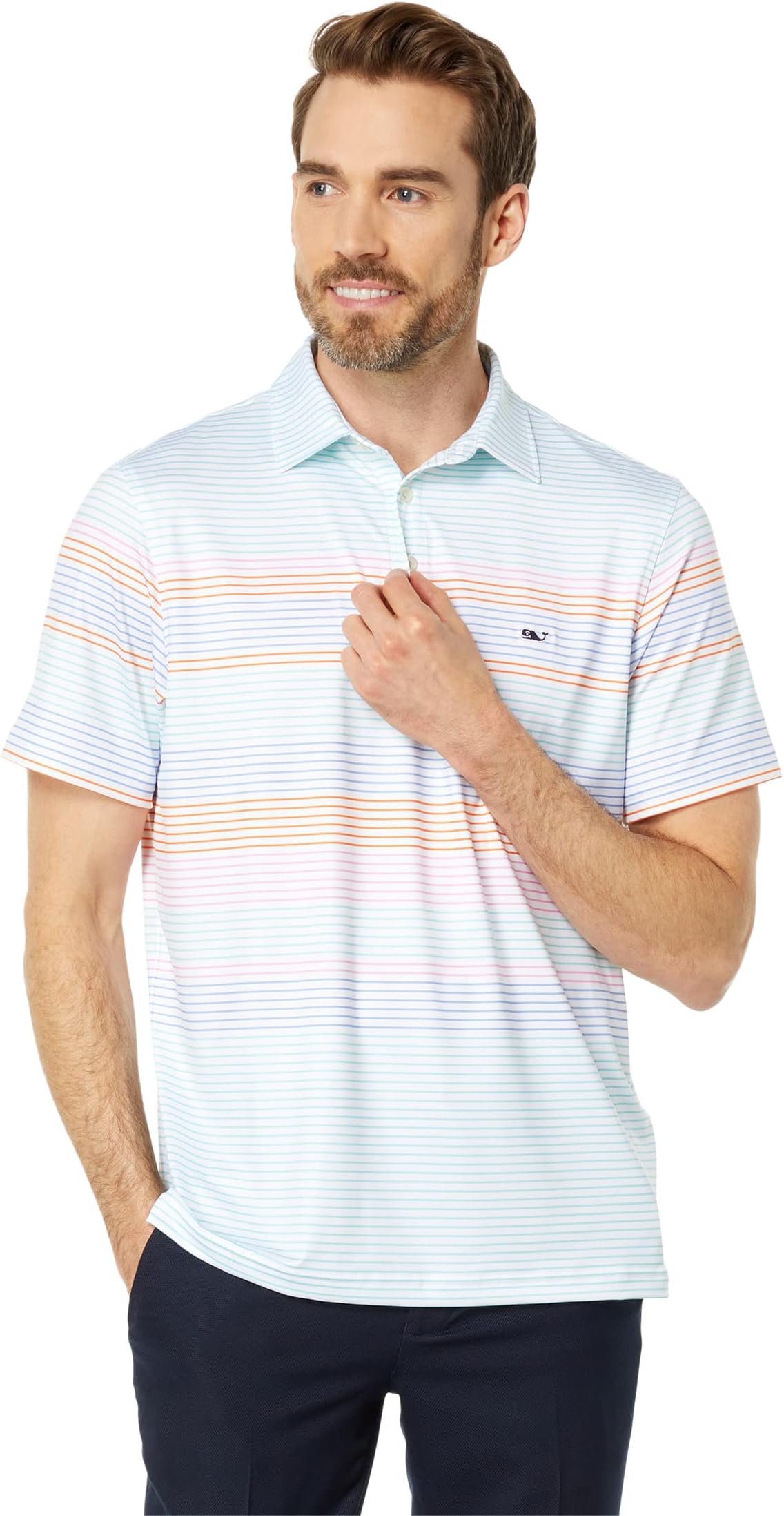 

Топ Vineyard Vines Apres Engineer Stripe Sankaty, цвет White Cap