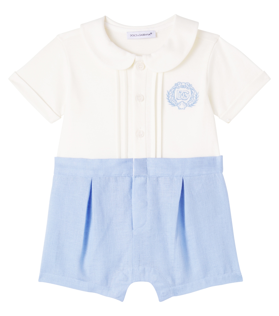 

Детский боди с логотипом из хлопка и льна Dolce&Gabbana Kids, Variante Abbinata