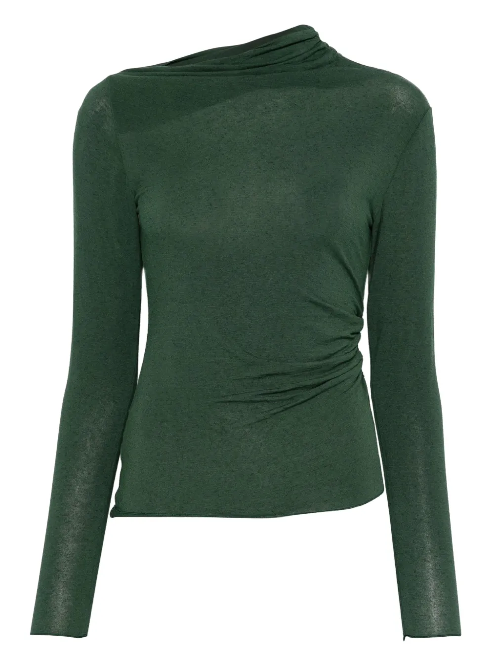 

Свитер асимметричного кроя с драпировкой Niu, зеленый