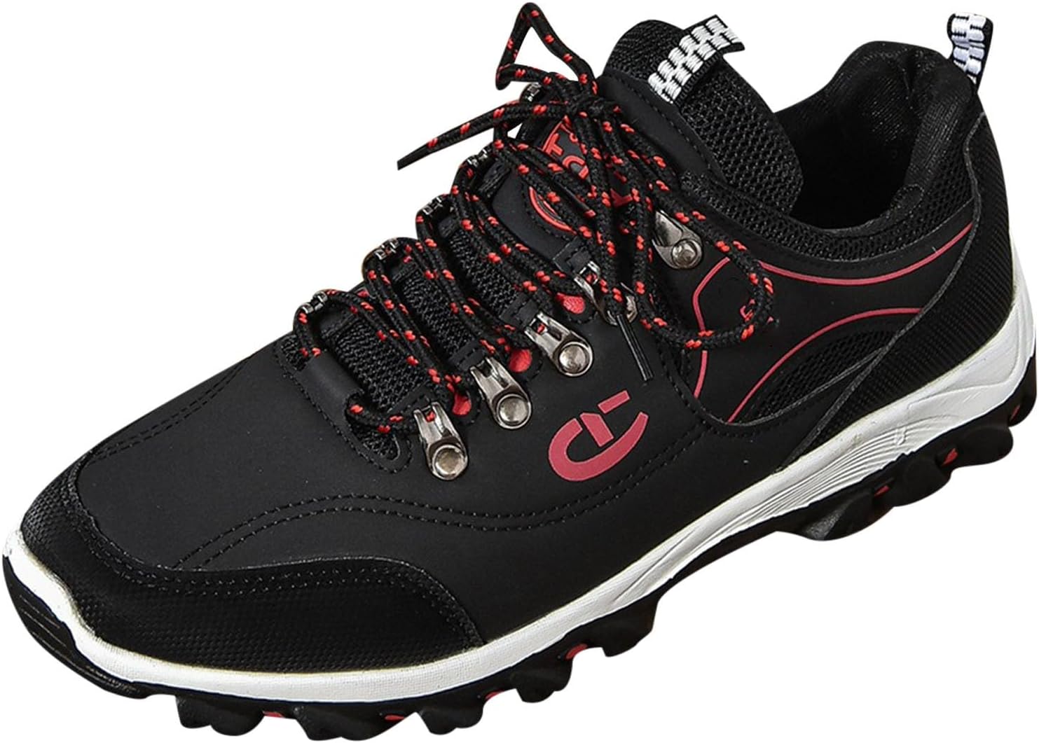 

Дышащие походные кроссовки IWIHMIV для мужчин, прогулочные туфли, нескользящие, для тенниса и повседневного похода, с шнуровкой, удобные кроссовки, черный