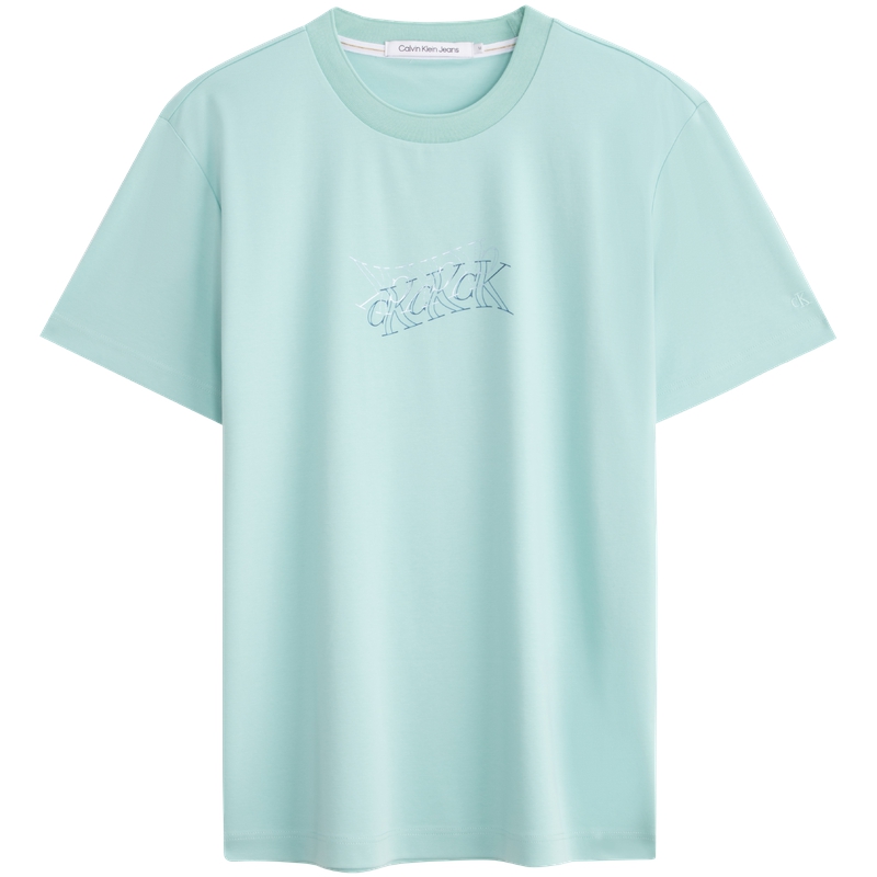 

Мужские футболки с круглым вырезом, умеренно прямой крой Calvin Klein, cii-mountain spring зеленый