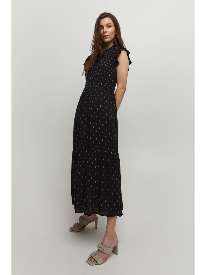 

Короткое платье b.young Midikleid BYFELICE SMOCK DRESS -20811313 Midikleid mit Rüschen, цвет black denim
