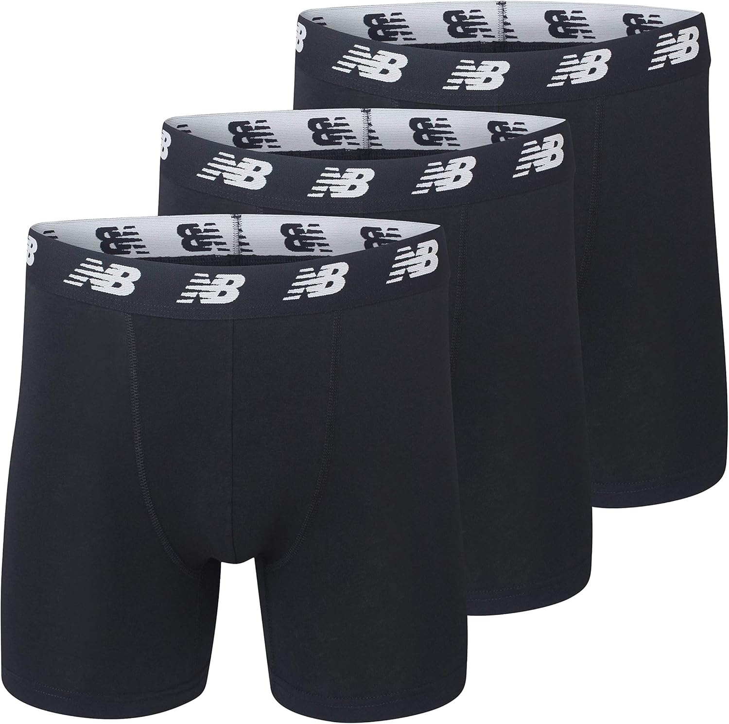 

Мужские боксеры-трусы New Balance Velocity Cotton, легкие, дышащие, без лифчиков (3 шт.), Black/Black/Black