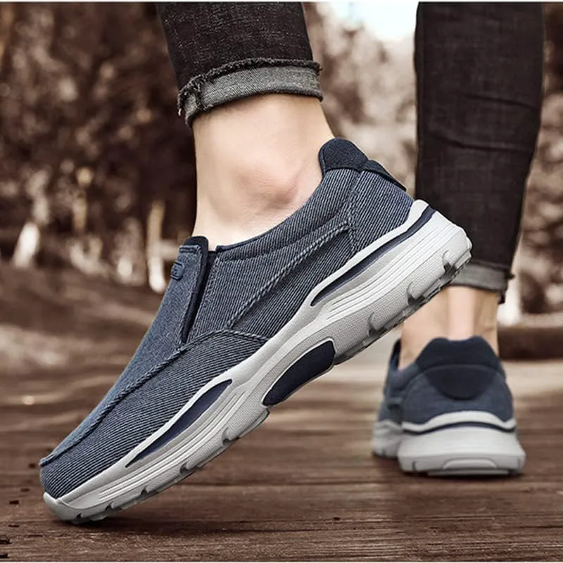 

Мужские слипоны из холщовой ткани, с поддержкой свода стопы, дышащие, эластичные, удобные, свободного кроя, большие размеры, тапочки для ходьбы AngryMonkey, хаки