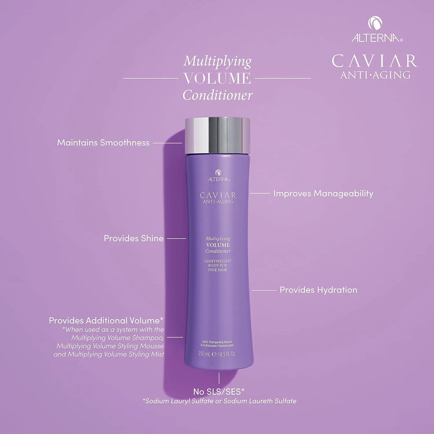 Шампунь Alterna CAVIAR Anti-Aging Multiplying Volume | Для тонких, ослабленных и редких волос | Мгновенно придает объем и густоту | Без сульфатов — фото 4