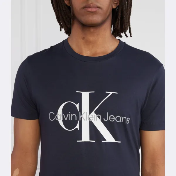 Футболка с монологом приталенного кроя Calvin Klein, синий — фото 4