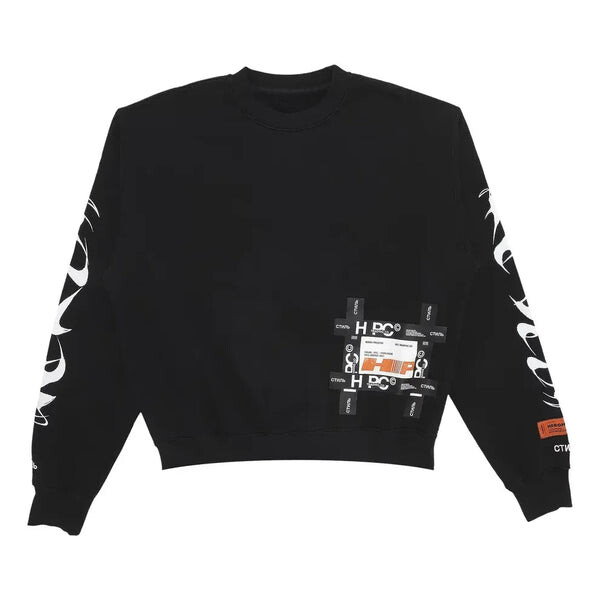 

Толстовка hp brush crewneck sweatshirt 'black white' Heron Preston, черный