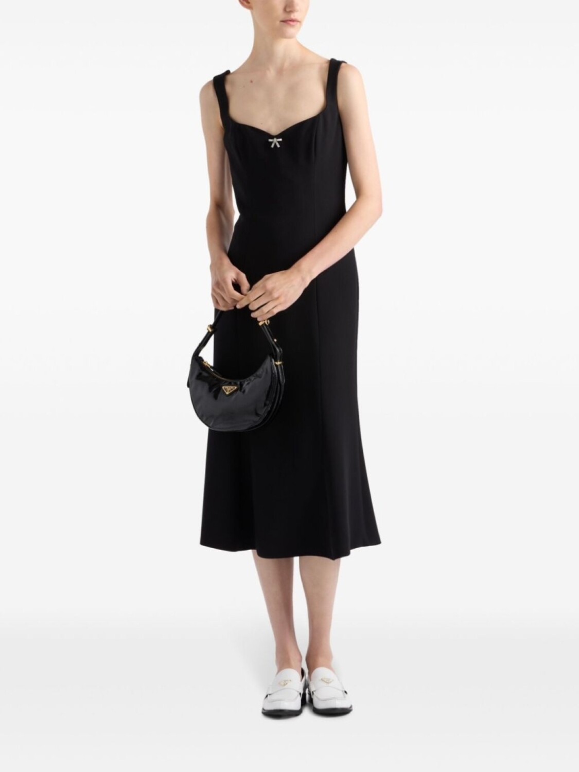 Платье Prada с декором, черный