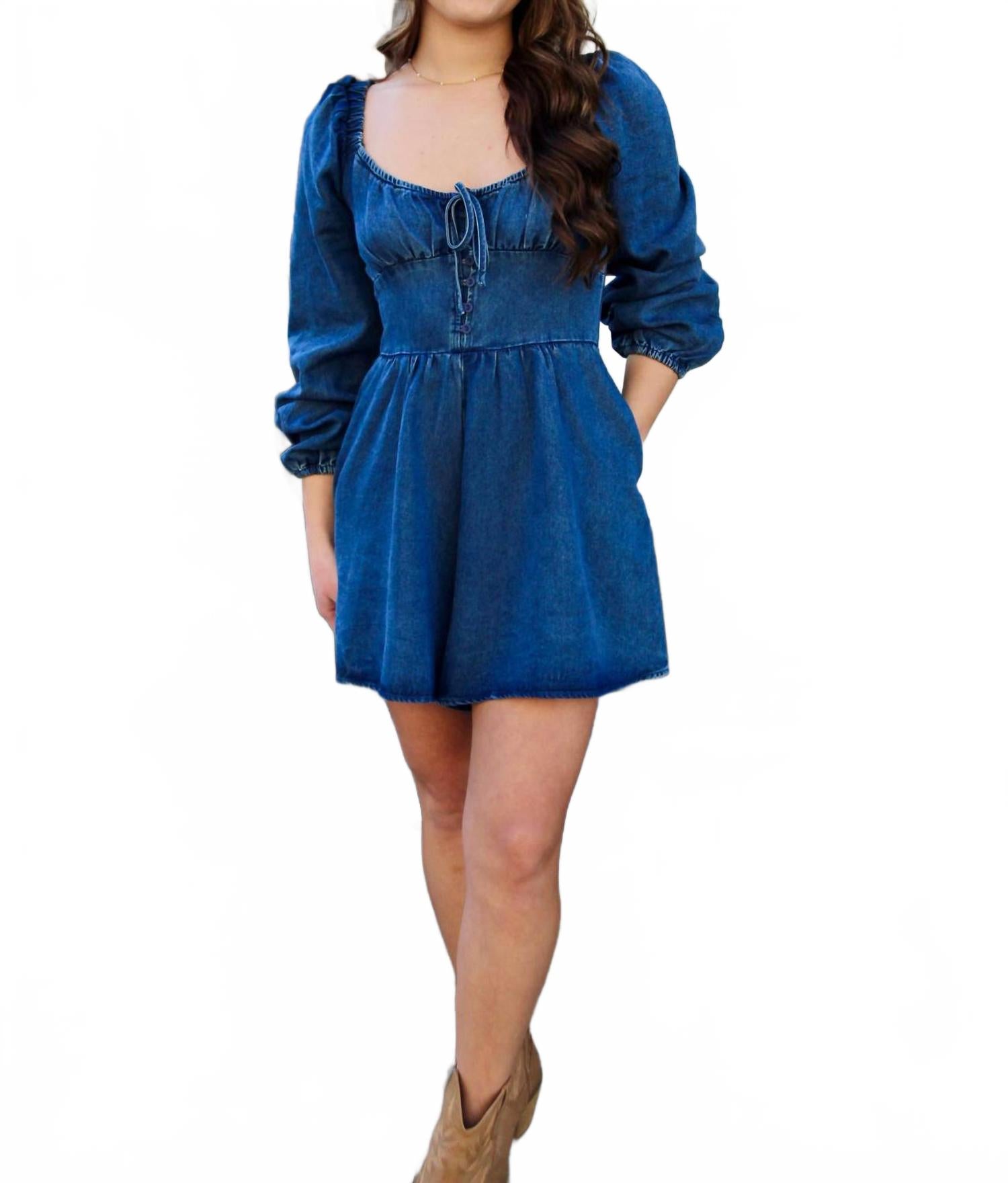 

Sadie & Sage Комбинезон It's Pouring с вышивкой синего цвета